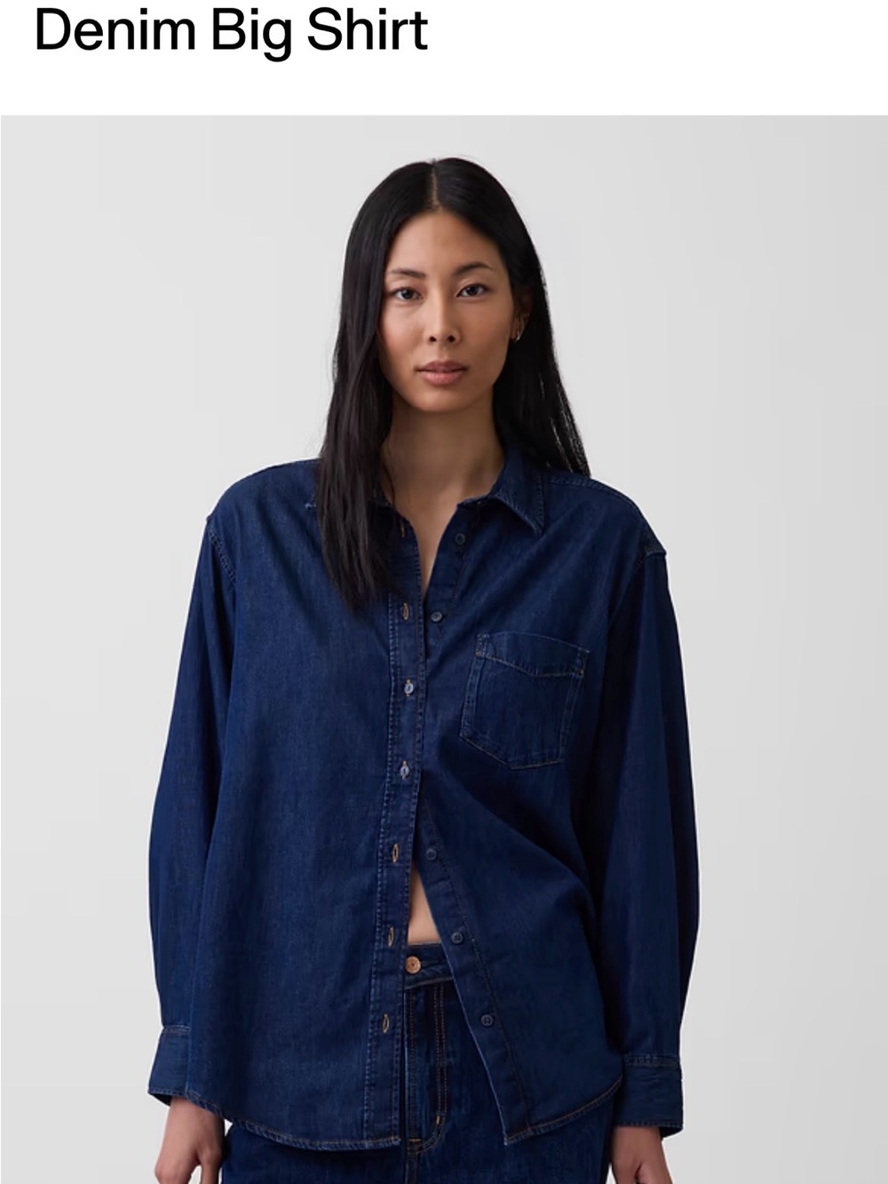 Gap Denim Big Shirt - Dark Indigo Oversized Shirt